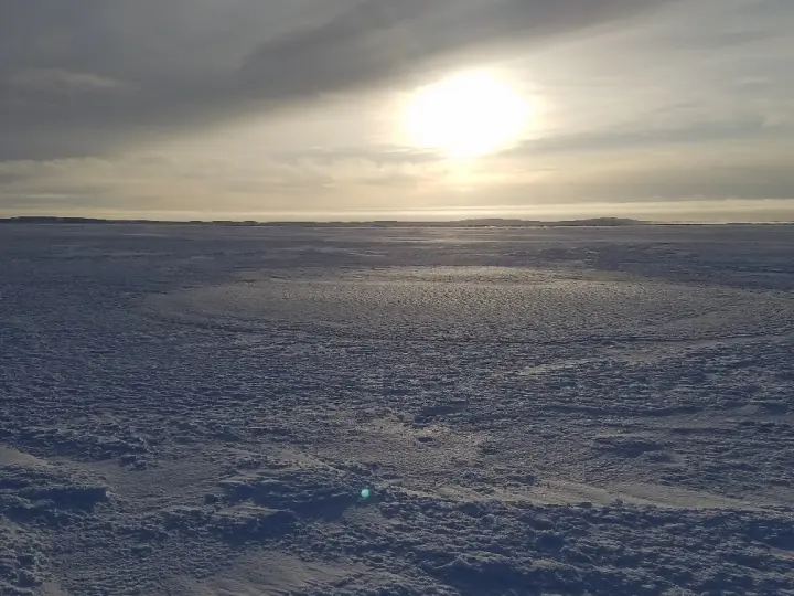 apputainaq - snow on open water